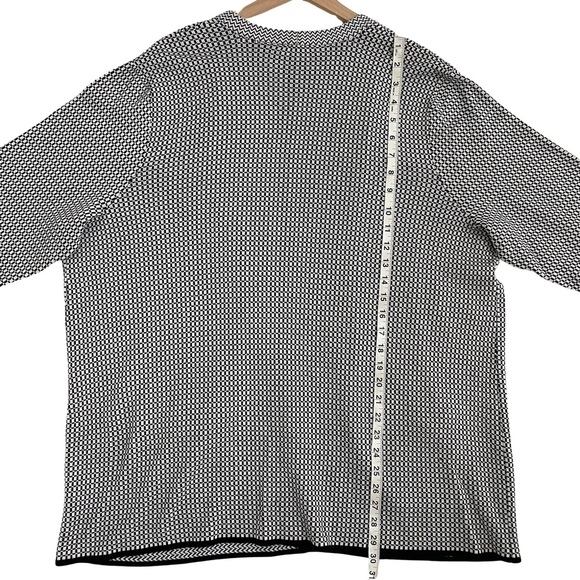 Talbots 3X Houndstooth Knit Cardigan Open Front Pockets Cozy Casual Minimalist - Picture 11 of 14